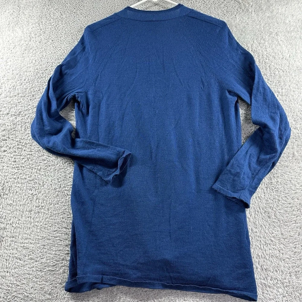 J. Jill Open‎ Cardigan Sweater Womens Plus Medium Blue Lagenlook Merino Wool